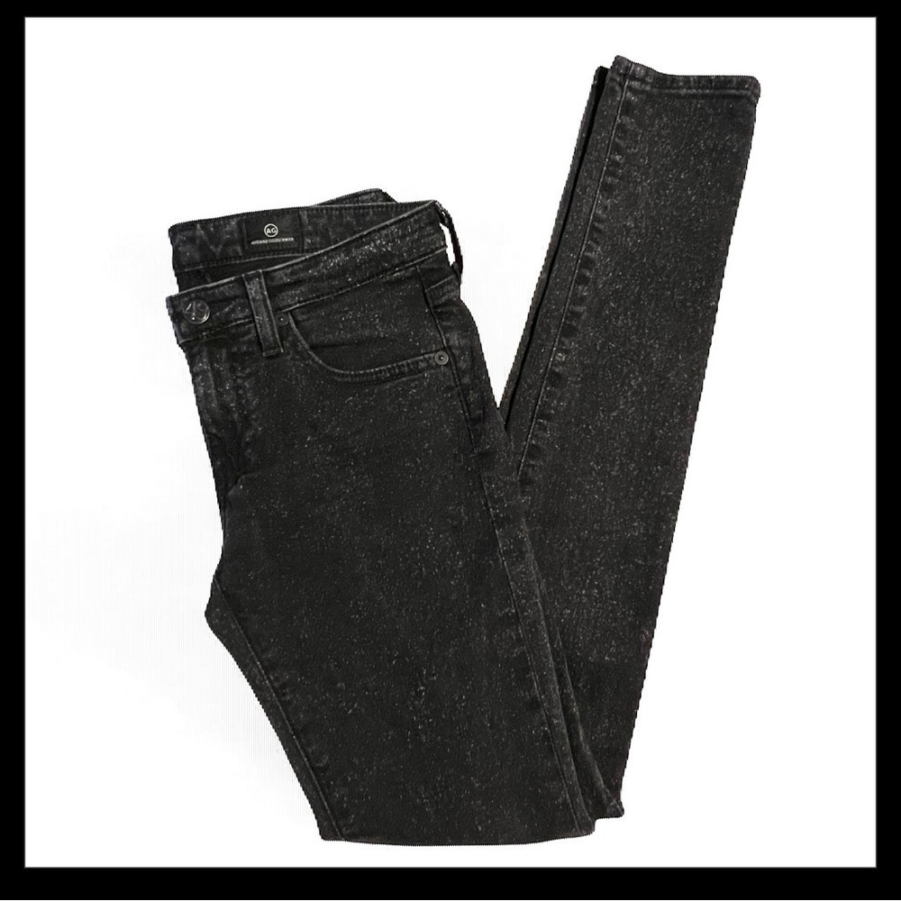 AG Adriano Goldschmied Black Jeans The Legging Skinny Women Denim 26R Speckled